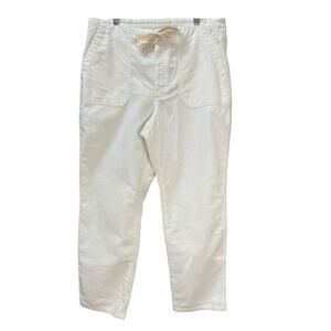 J.Crew Women’s Tie-Waist‎ Camp Pants Garment Dyed Corduroy Ivory Large Petite